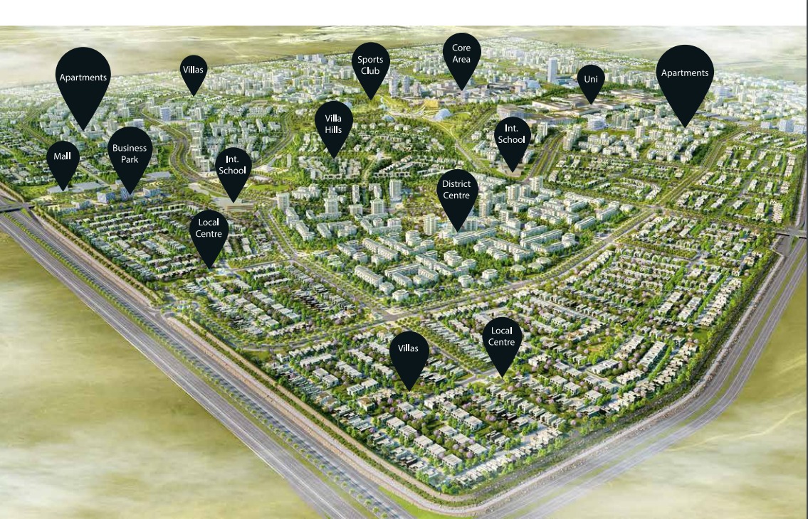 Own your apartment in Badya Palm Hills October compound with an area starting from 144 m²